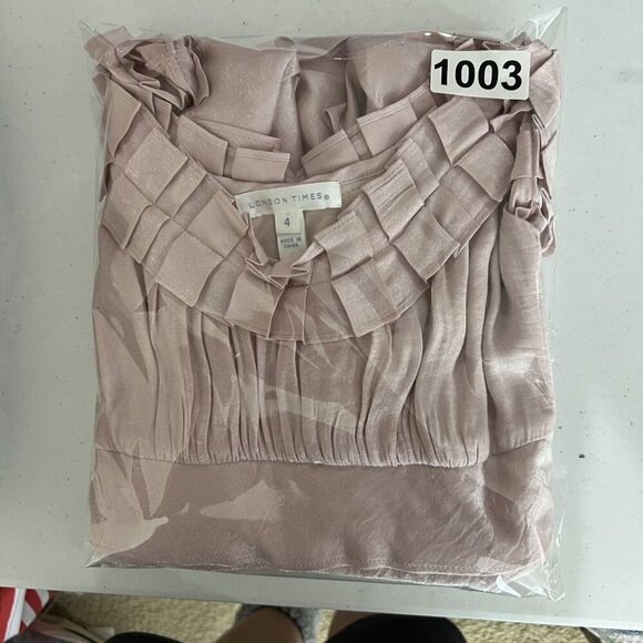 Ruffle Tiered Sleeveless Blush Pink Womens 4 Easter Spring Dress By London Times - Picture 15 of 15